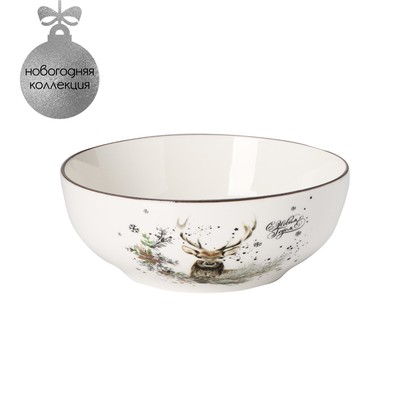 Салатник Доляна «Лесная сказка», 580 мл, d=15 см, цвет белый