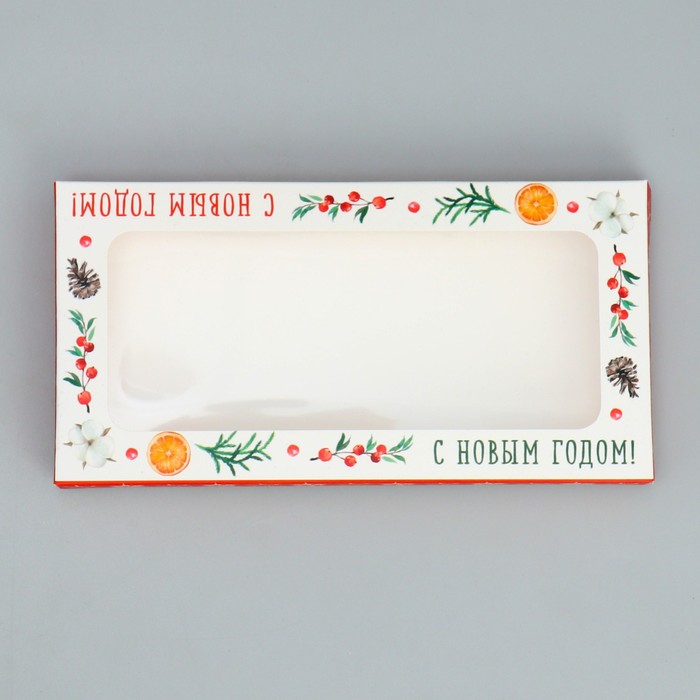 Коробка для шоколада «Чудесного нового года», с окном, 17.3 × 8.8 × 1.5 см