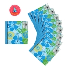 Салфетки бумажные (набор 20 шт) 33*33 см "Гавайская лилия" синий - Фото 2