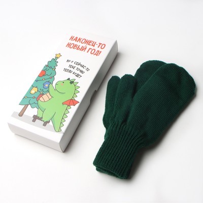 Женские варежки в подарочной коробке "Дракоша" размер 19