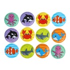 Мемо-игра: развивающие наклейки - присоски многоразовые для игры в ванной «Морские животные», найди пару, 6 пар,12 стикеров EVA, Крошка Я - фото 3296439