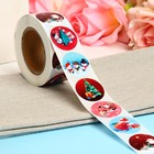 Наклейки в рулоне «Снеговики», 500 шт., 2.5×2.5 см - Фото 1