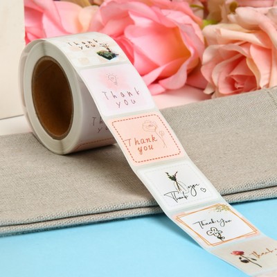 Наклейки в рулоне для декора и подарков «Искусство», 300 шт., 3.0×3.0 см