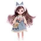 Кукла шарнирная «Арина» в платье, МИКС - фото 4487580