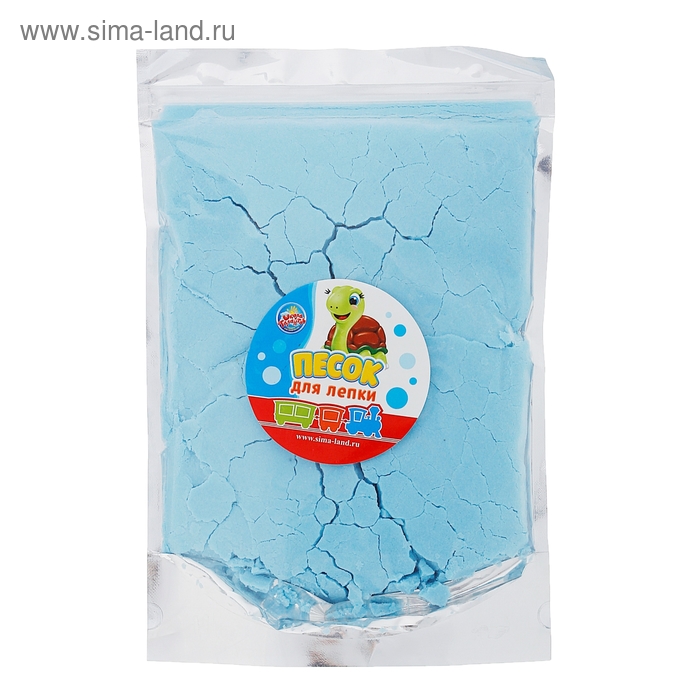 Песок для лепки в пакете с многоразовой застёжкой, 0,5 кг, цвет голубой
