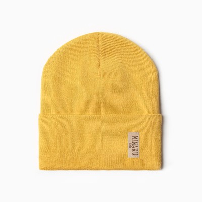 Шапка детская MINAKU, размер 56-58 (7-11 лет), цвет горчичный