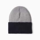 Шапка для мальчика MINAKU, размер 46-48 (1-2 года), сине-серая - Фото 6