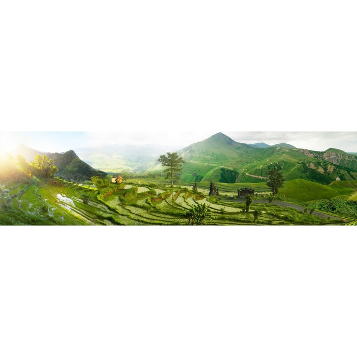 Фотосетка, 600 × 155 см, с фотопечатью, «Деревня в горах»