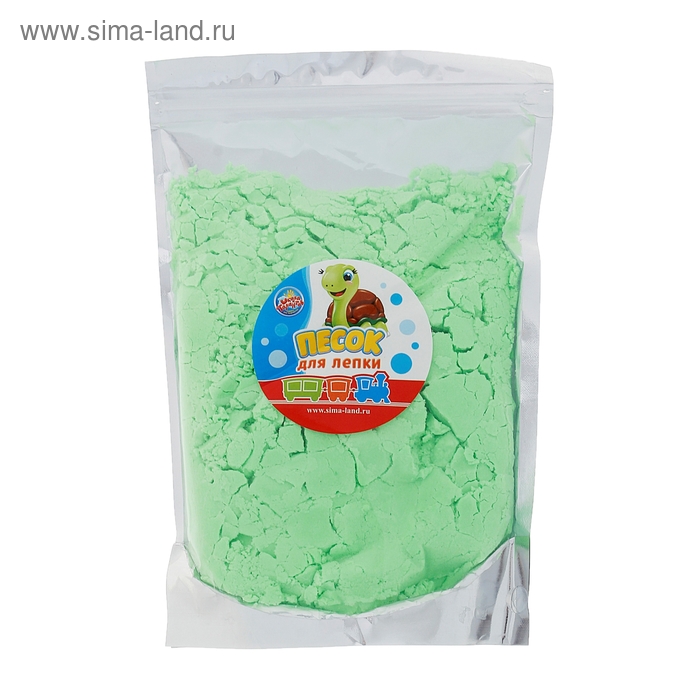 Песок для лепки в пакете с многоразовой застёжкой, 0,5 кг, цвет зелёный