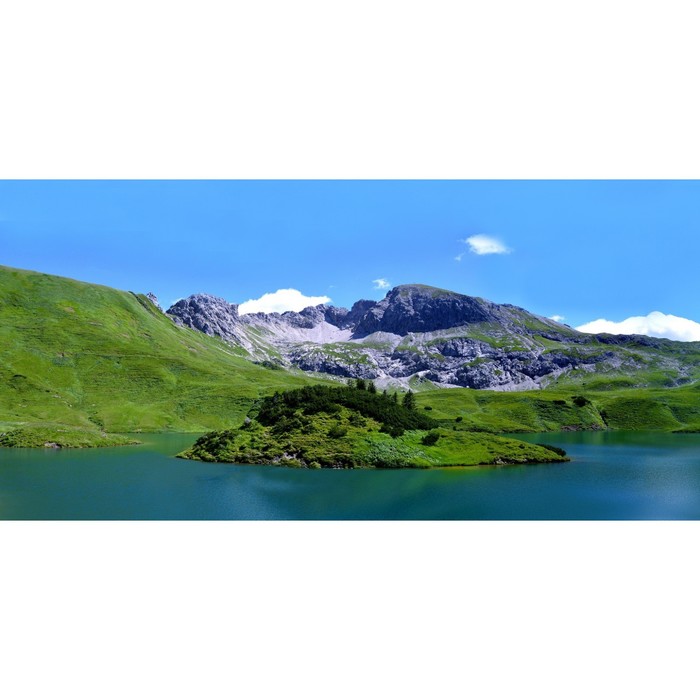 Фотосетка, 320 × 155 см, с фотопечатью, «Озеро и горы» - Фото 1
