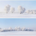 Фотосетка, из двух полотен по 320 × 155 см, с фотопечатью, «Зимние просторы» - фото 303335665