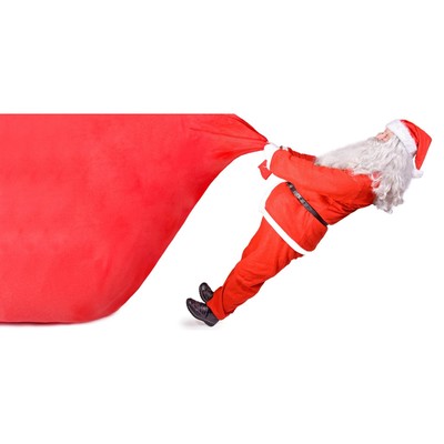 Фотосетка, 320 × 155 см, с фотопечатью, « Дед Мороз с мешком подарков»
