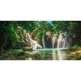 Фотосетка, 320 × 155 см, с фотопечатью, «Лесной водопад»