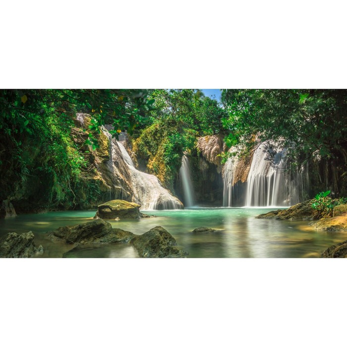 Фотосетка, 320 × 155 см, с фотопечатью, «Лесной водопад» - Фото 1