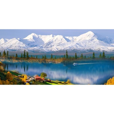 Фотосетка, 320 × 155 см, с фотопечатью, «Озеро в горах»