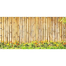 Фотосетка, 314 × 155 см, с фотопечатью, люверсы шаг 0.3 м, «Бамбуковый забор»