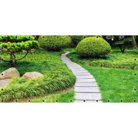 Фотосетка, 314 × 155 см, с фотопечатью, люверсы шаг 0.3 м, «Японский сад»