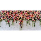 Фотосетка, 314 × 155 см, с фотопечатью, люверсы шаг 0.3 м, «Розы на белой кирпичной стене» - фото 291744484