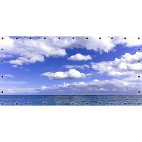 Фотосетка, 314 × 155 см, с фотопечатью, люверсы шаг 0.3 м, «Облака над морем»