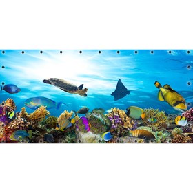 Фотосетка, 314 × 155 см, с фотопечатью, люверсы шаг 0.3 м, «Океанариум»