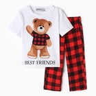 Новый год. Пижама детская KAFTAN Best friends размер 34 (122-128 см) - фото 112133379