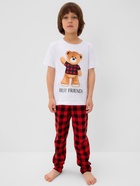Пижама новогодняя детская: футболка, брюки, KAFTAN: Best friends, бело-красная, рост 122-128 см - Фото 3