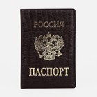 Обложка для паспорта, цвет тёмно-коричневый - фото 320077586