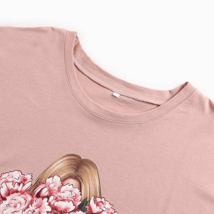 Комплект женский домашний (футболка/бриджи), цвет розовый, размер 46 - фото 1909295921