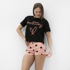 Комплект женский домашний (футболка/шорты), цвет персик, размер 46 - фото 10977657