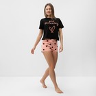 Комплект женский домашний (футболка/шорты), цвет персик, размер 46 - Фото 3