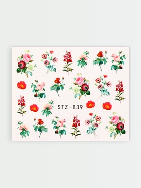 Слайдеры для ногтей «Flowers», разноцветные (комплект 6 шт)