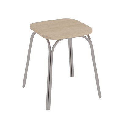 Табурет «ТБ17», 360×360×430 мм, цвет хром/дуб сонома