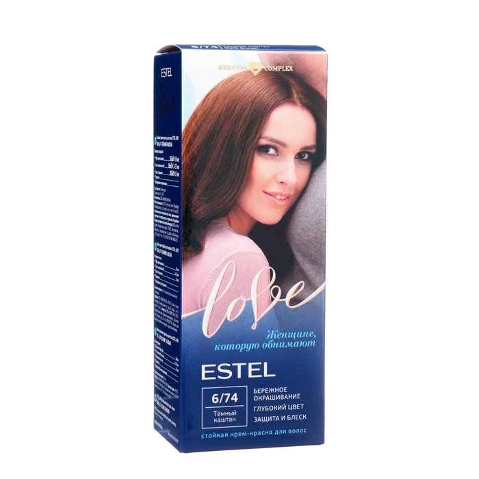 Стойкая крем-краска  для волос ESTEL LOVE темный каштан - Фото 1