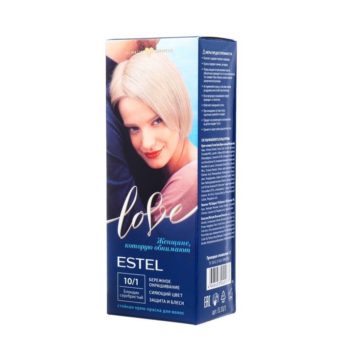 Стойкая крем-краска  для волос ESTEL LOVE блондин серебристый