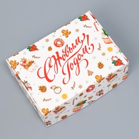 Коробка складная «Новогодние сладости», 14 х 10 х 5 см, Новый год