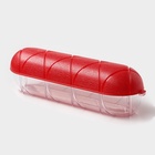 Контейнер для хранения колбасы, пластик, 25.8×7×7 см, красный - Фото 2