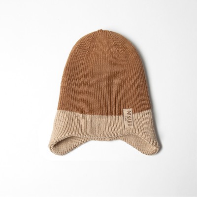 Шапка детская MINAKU, размер 50-52, коричневый/бежевый