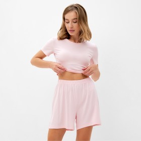 Комплект женский (футболка, шорты) MINAKU: Home collection цвет розовый, р-р 42
