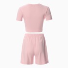 Комплект женский (футболка, шорты) MINAKU: Home collection цвет розовый, р-р 44 9878054 - фото 11183079