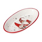 Блюдо сервировочное Доляна «Рождественские гномики», 28,5×14,8×3,5 см, цвет белый - фото 24428162