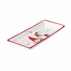 Блюдо сервировочное Доляна «Рождественские гномики», 28×12×3,2 см, цвет белый - фото 24353944