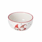 Салатник Доляна «Рождественские гномики», 580 мл, d=15 см, цвет белый - Фото 2