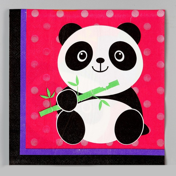 Салфетки бумажные «Панда с шариками», набор 20 шт.