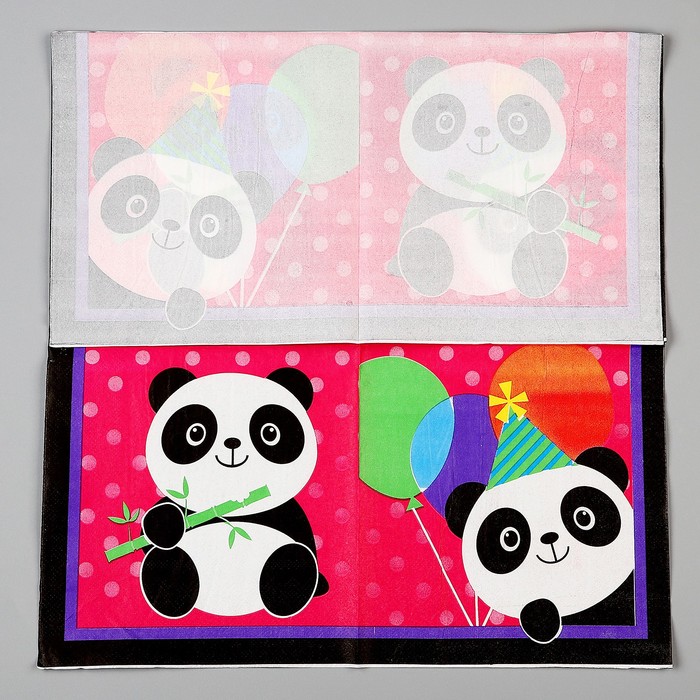 Салфетки бумажные «Панда с шариками», набор 20 шт.