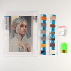 Алмазная мозаика с частичным заполнением на холсте «Девушка в белом», 20×30 см - Фото 2