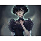 Алмазная мозаика с частичным заполнением на холсте «Девушка в черном» 20×30 см - Фото 2