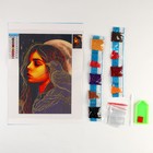 Алмазная мозаика с частичным заполнением на холсте «Девушка с вороном», 20×30 см - Фото 3