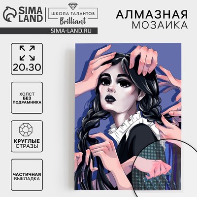 Алмазная мозаика с частичным заполнением на холсте «Девушка», 20×30 см