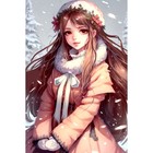 Алмазная мозаика на новый год с частичным заполнением на холсте «Снежная красавица», 20×30 см, набор для творчества - Фото 2