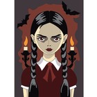 Алмазная мозаика с частичным заполнением на холсте «Мрачная девочка», 15×21 см - Фото 2